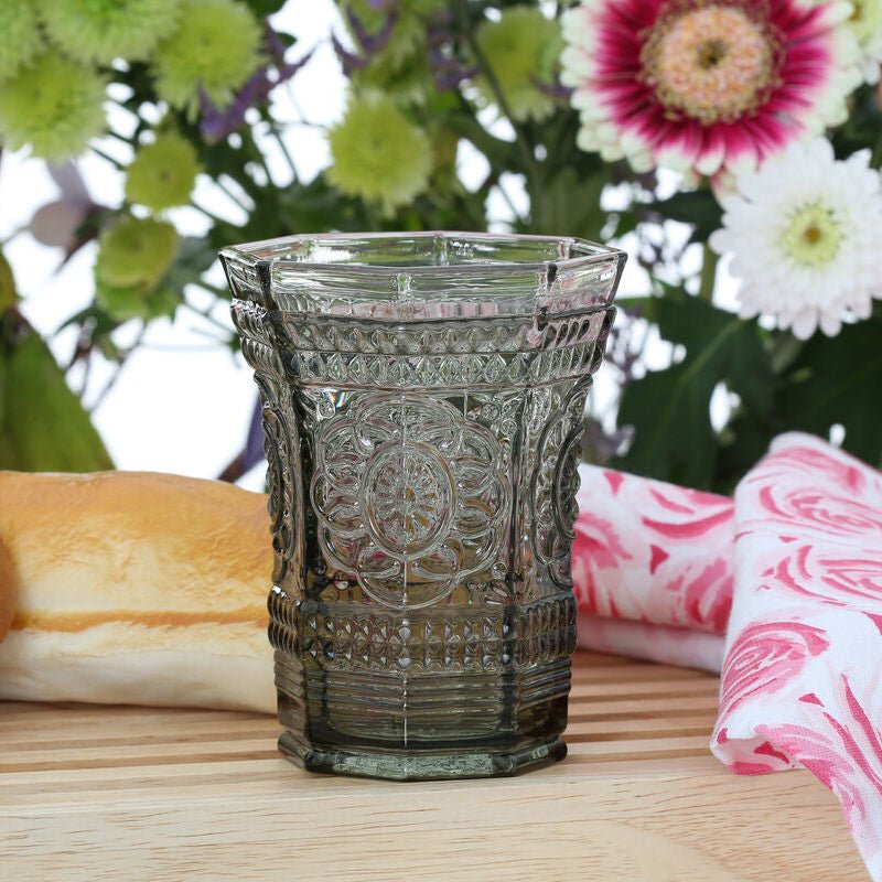 Baroque Smoked Glass Tumbler - Joe’s Haven