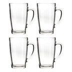 Euri Clear Tall Glass Mugs Set Of 4 - Joe’s Haven