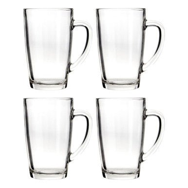 Euri Clear Tall Glass Mugs Set Of 4 - Joe’s Haven