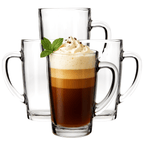 Euri Clear Tall Glass Mugs Set Of 4 - Joe’s Haven