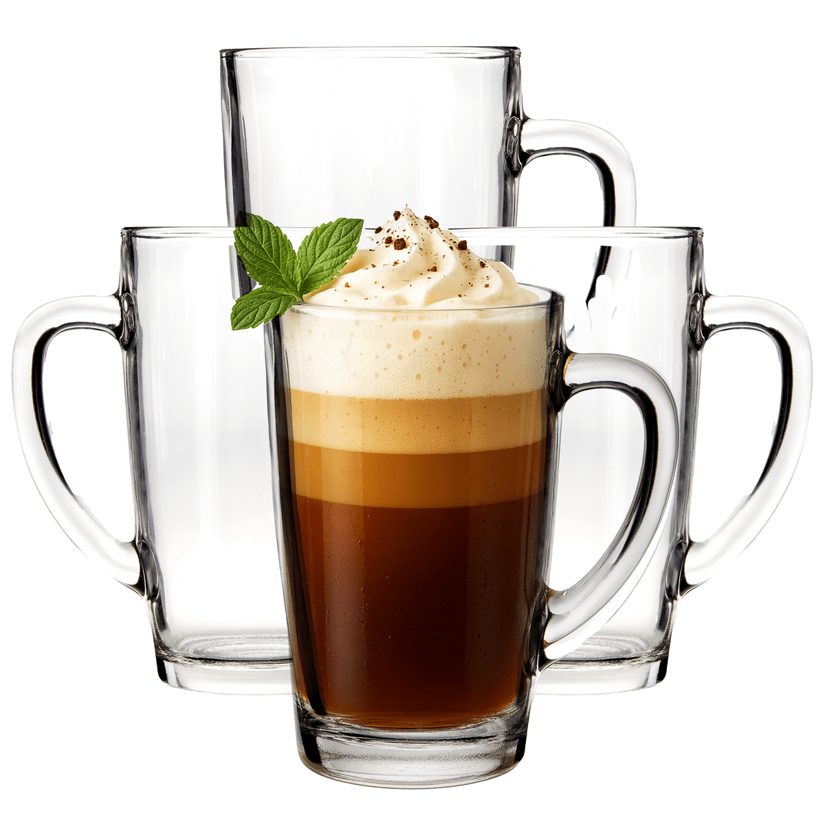 Euri Clear Tall Glass Mugs Set Of 4 - Joe’s Haven