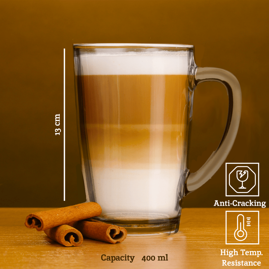 Euri Clear Tall Glass Mugs Set Of 4 - Joe’s Haven