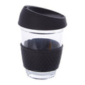 Mimo Glass Mug With Black Silicone Band Lid - Joe’s Haven