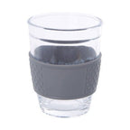 Mimo Glass Mug With Grey Silicone Band Lid - Joe’s Haven