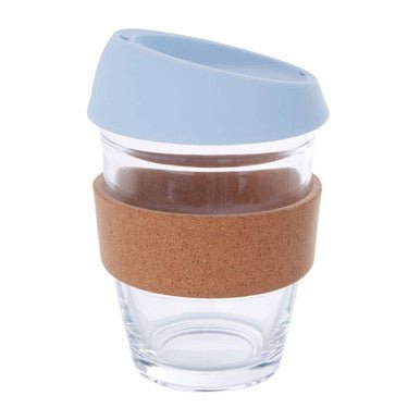 Mimo Glass Mug With Light Blue Silicone Lid - Joe’s Haven