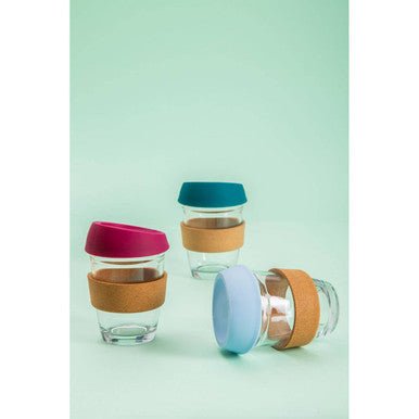 Mimo Glass Mug With Light Blue Silicone Lid - Joe’s Haven