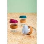 Mimo Glass Mug With Light Blue Silicone Lid - Joe’s Haven