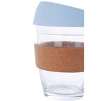Mimo Glass Mug With Light Blue Silicone Lid - Joe’s Haven