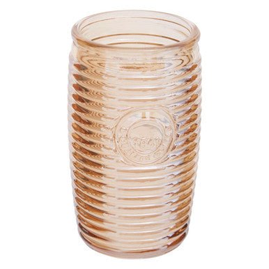 Dayla Set Of Four Gold Ribbed Glass Tumblers - Joe’s Haven