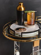 Dayla Set Of Four Gold Ribbed Glass Tumblers - Joe’s Haven