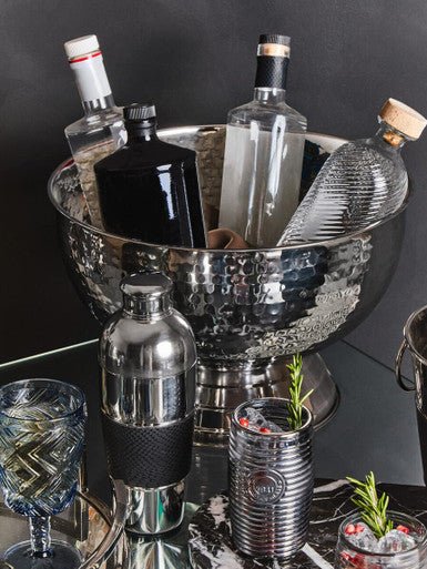 Dayla Set Of Four Grey Ribbed Glass Tumblers - Joe’s Haven