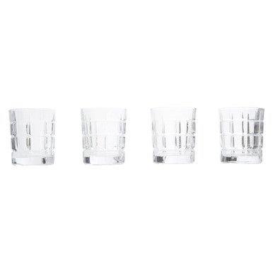 Auclair Set Of Four Check Glass Tumblers - Joe’s Haven