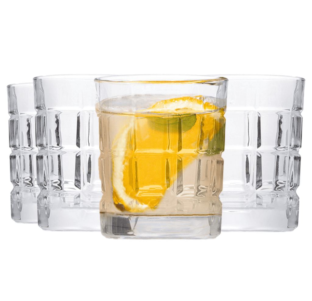 Auclair Set Of Four Check Glass Tumblers - Joe’s Haven