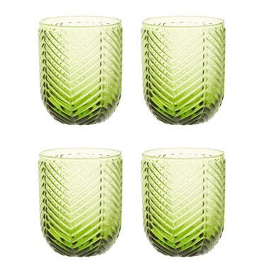 Fleur Set Of Four Green Tumblers - Joe’s Haven
