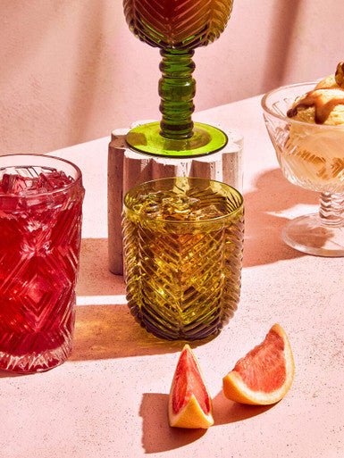 Fleur Set Of Four Green Tumblers - Joe’s Haven