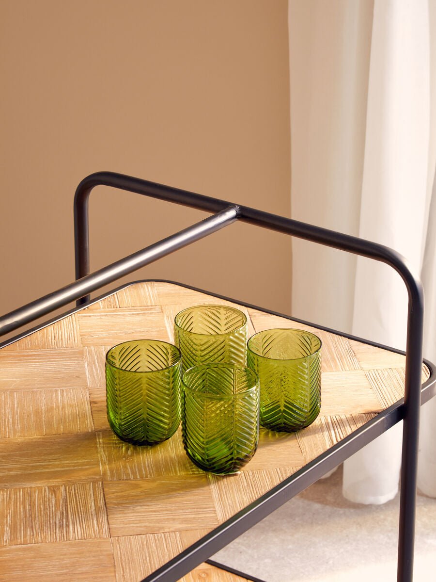 Fleur Set Of Four Green Tumblers - Joe’s Haven