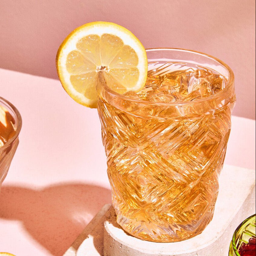 Fleur Set Of Four Clear Glass Tumblers - Joe’s Haven
