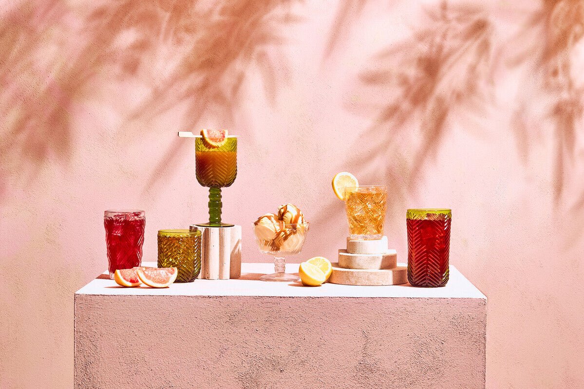 Fleur Set Of Four Clear Glass Tumblers - Joe’s Haven