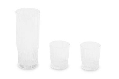 Juno Ribbed Glass And Jug Three Piece Set - Joe’s Haven