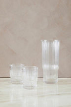 Juno Ribbed Glass And Jug Three Piece Set - Joe’s Haven