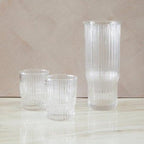 Juno Ribbed Glass And Jug Three Piece Set - Joe’s Haven