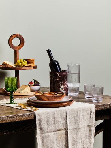 Juno Ribbed Glass And Jug Three Piece Set - Joe’s Haven