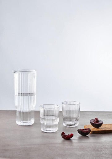 Juno Ribbed Glass And Jug Three Piece Set - Joe’s Haven