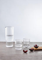 Juno Ribbed Glass And Jug Three Piece Set - Joe’s Haven