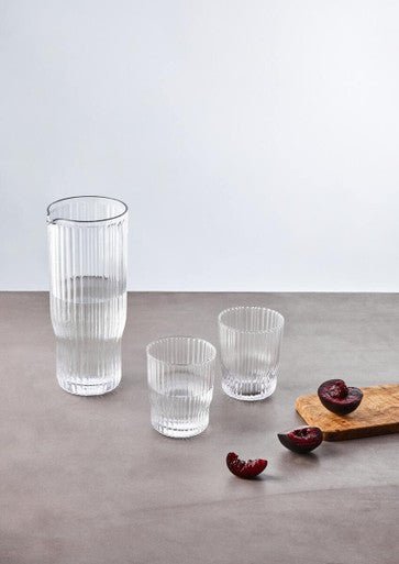 Juno Ribbed Glass And Jug Three Piece Set - Joe’s Haven