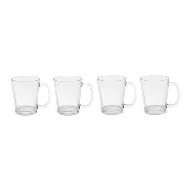 Torta Set Of Four Glass Clear Glass Mugs - Joe’s Haven