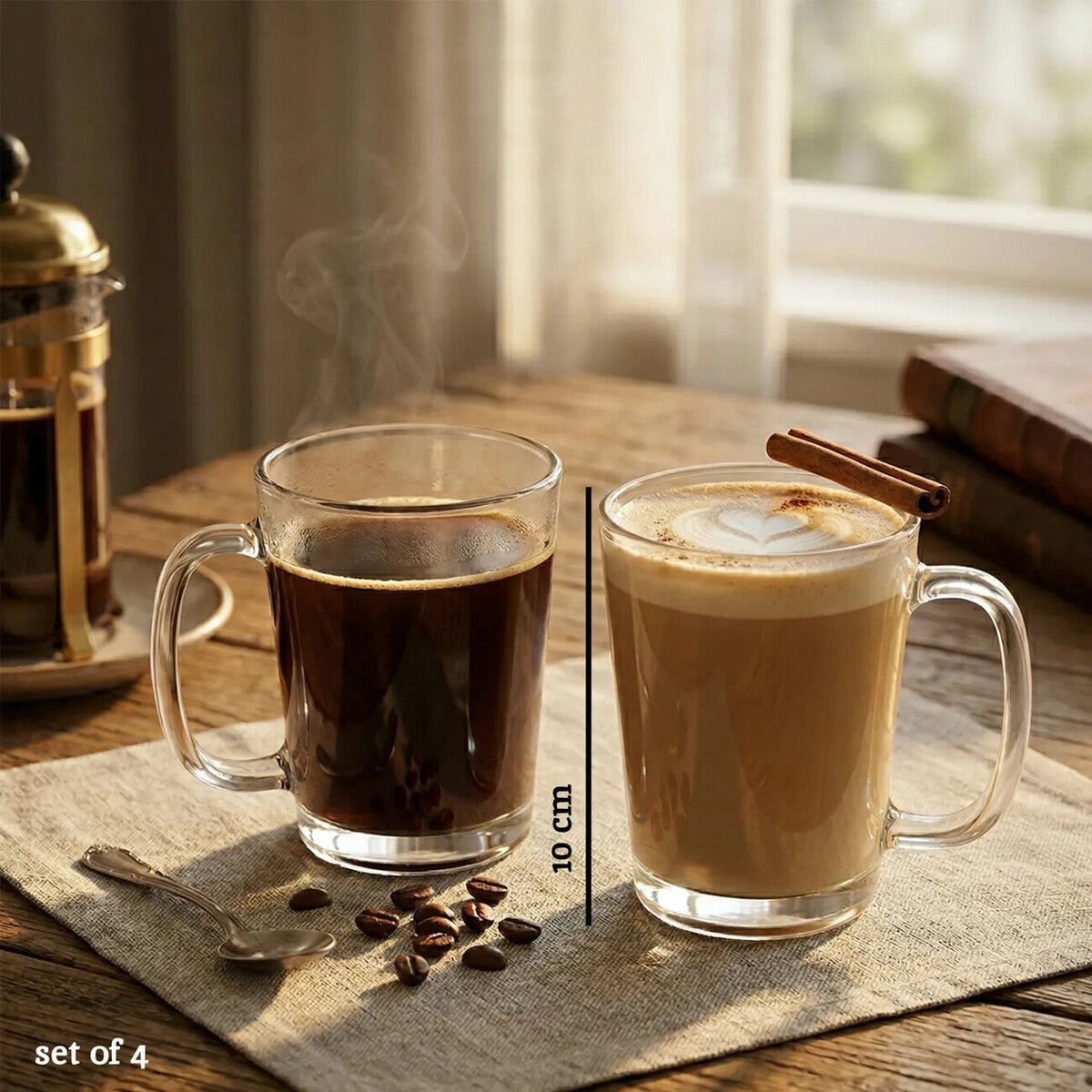 Torta Set Of Four Glass Clear Glass Mugs - Joe’s Haven