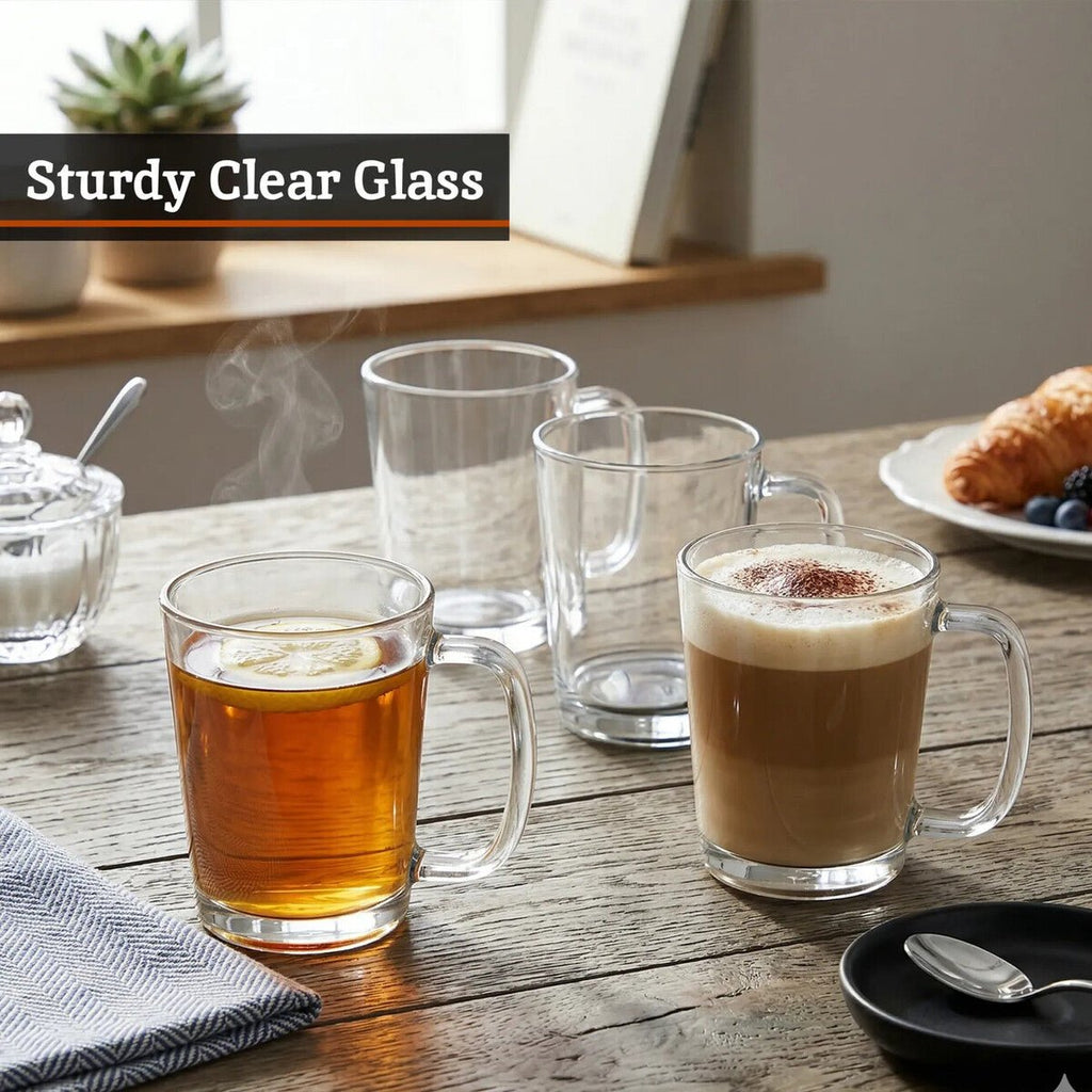 Torta Set Of Four Glass Clear Glass Mugs - Joe’s Haven