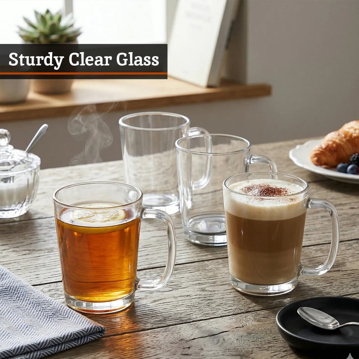Torta Set Of Four Glass Clear Glass Mugs - Joe’s Haven