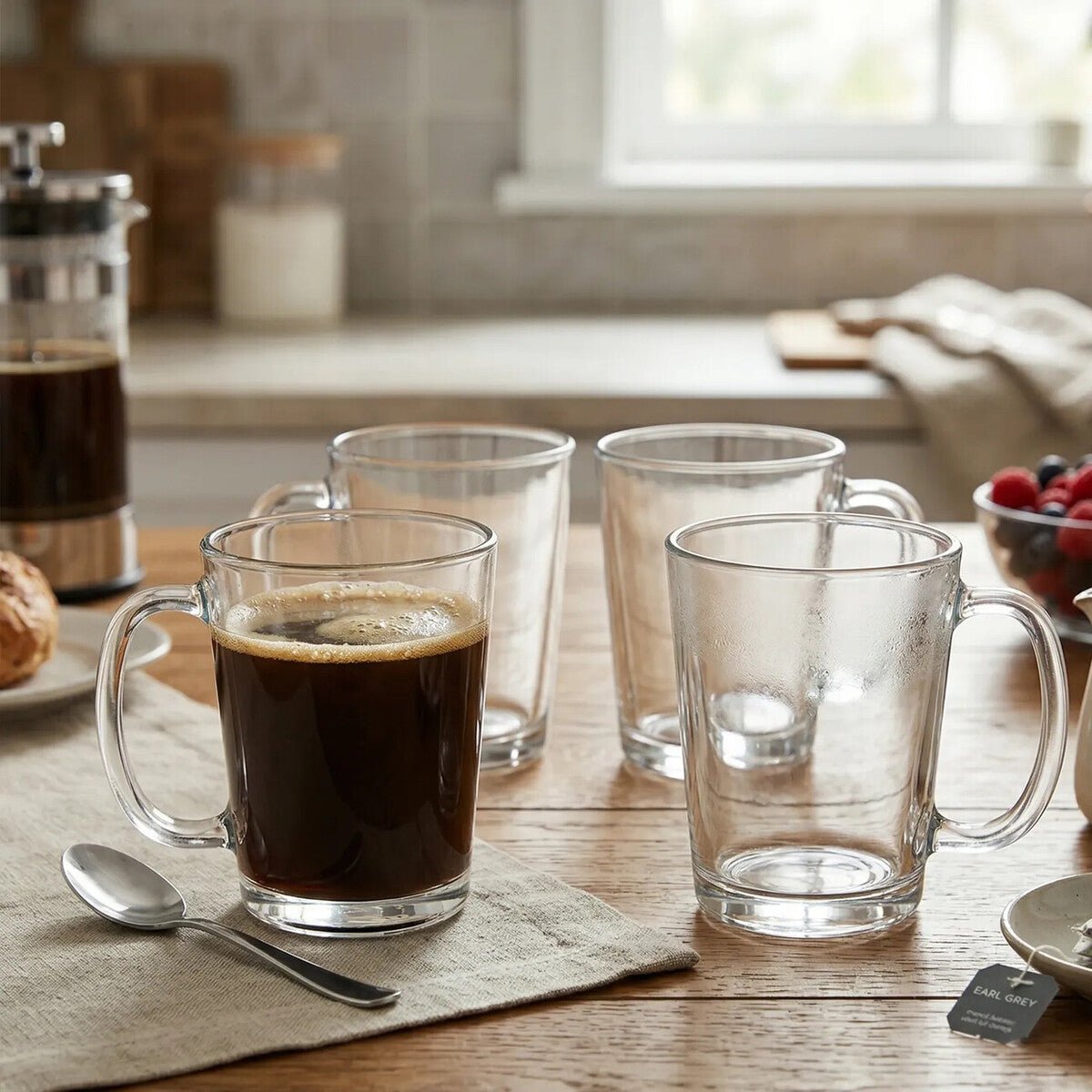 Torta Set Of Four Glass Clear Glass Mugs - Joe’s Haven