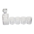 Dayla Ribbed Pattern Decanter With Four Glasses - Joe’s Haven