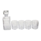 Dayla Ribbed Pattern Decanter With Four Glasses - Joe’s Haven