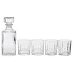 Dayla Ribbed Pattern Decanter With Four Glasses - Joe’s Haven