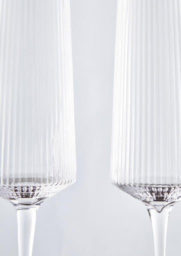 Eldon Set Of Four Ribbed Champagne Glasses - Joe’s Haven
