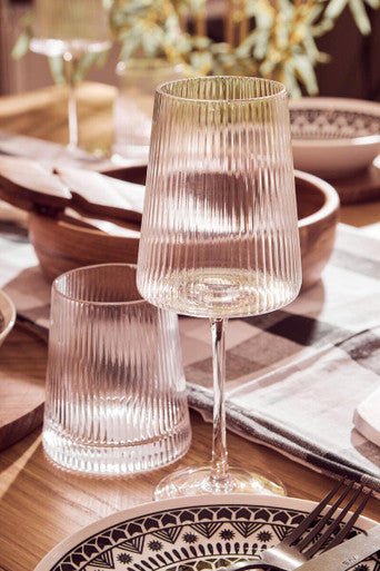 Eldon Set Of Four Ribbed Wine Glasses - Joe’s Haven
