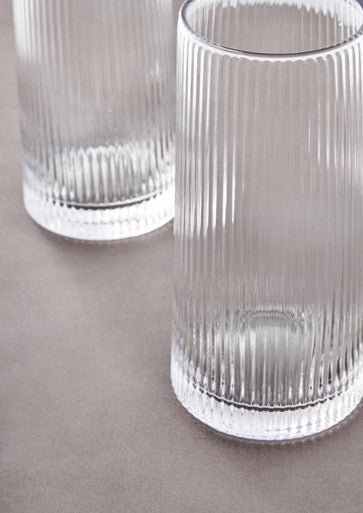 Eldon Set Of Four Ribbed Hi Ball Glasses - Joe’s Haven