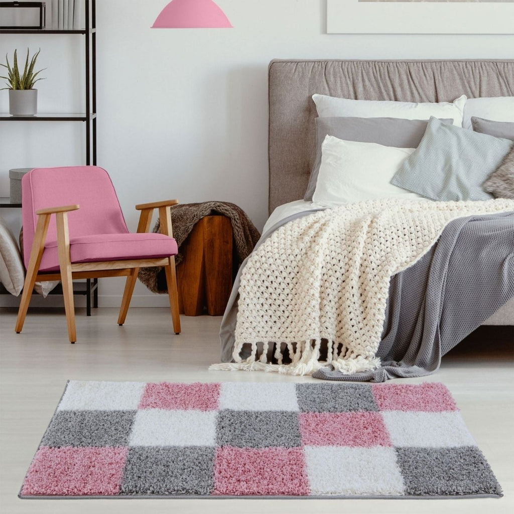 Myshaggy Geometric Pink Rug - Joe’s Haven