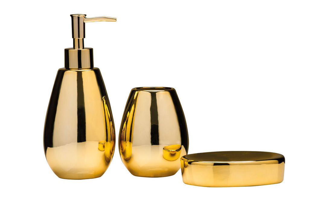 Magpie Dolomite Gold 3 Piece Bathroom Set