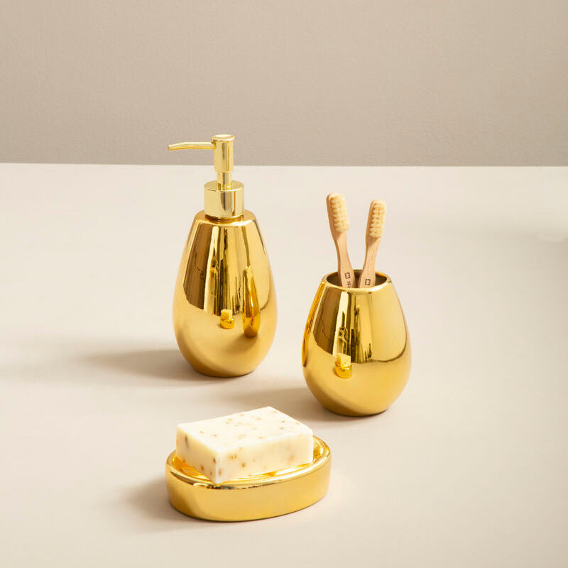 Magpie Dolomite Gold 3 Piece Bathroom Set