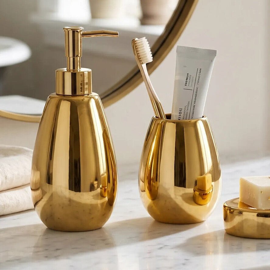 Magpie Dolomite Gold 3 Piece Bathroom Set - Joe’s Haven
