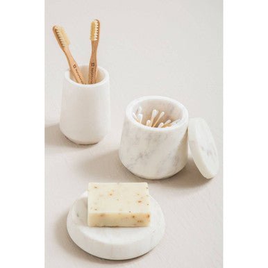 Abaska Off White Marble Tumbler - Joe’s Haven