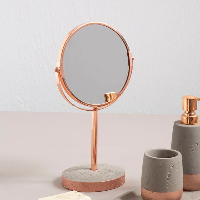 Neptune Copper Finish Round Swivel Bathroom Mirror - Joe’s Haven