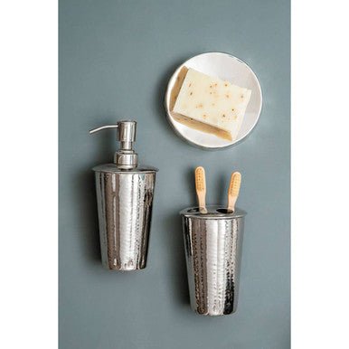 Vaco Hammered Bathroom Nickel Finish Lotion Dispenser - Joe’s Haven