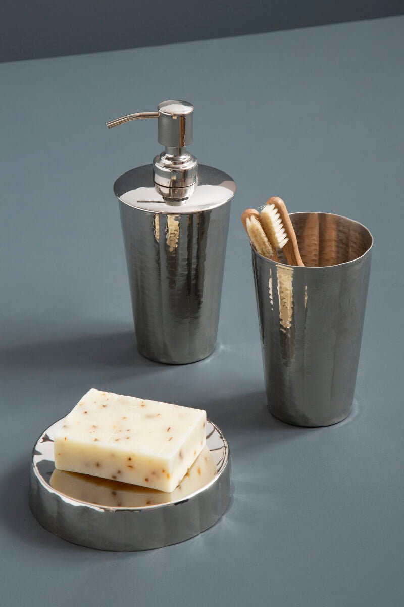 Vaco Hammered Bathroom Nickel Finish Lotion Dispenser - Joe’s Haven