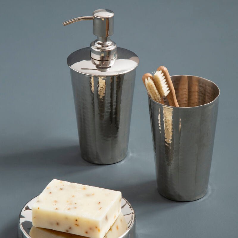 Vaco Hammered Bathroom Nickel Finish Toothbrush Holder - Joe’s Haven