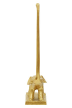 Fauna Gold Finish Elephant Toilet Roll Holder With Square Base - Joe’s Haven